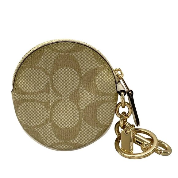 Auth COACH Signature CG762 Beige Light Brown PVC - Coin Case - Picture 3 of 12